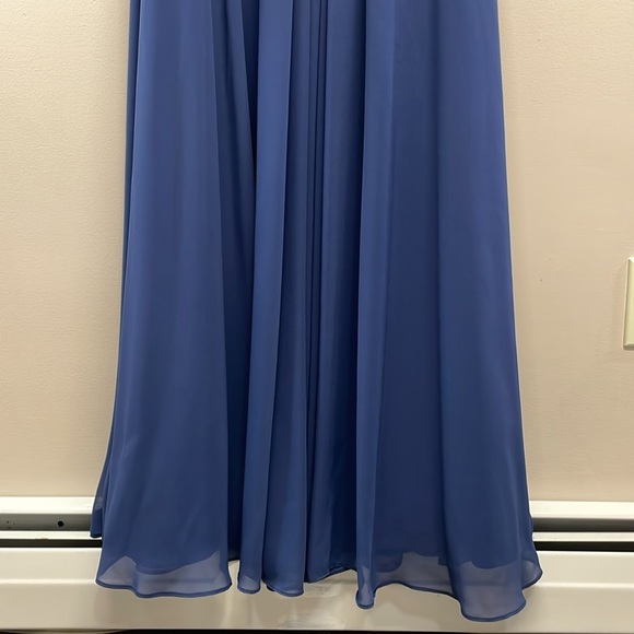 NWOT Allure Bridals Bridesmaid Formal 1221 Dress Navy Chiffon Ruched Strapless 4 - Picture 6 of 16